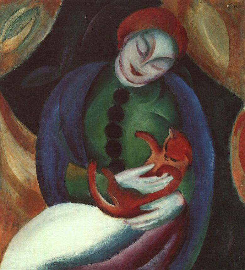 Franz Marc. 有一只猫的女人