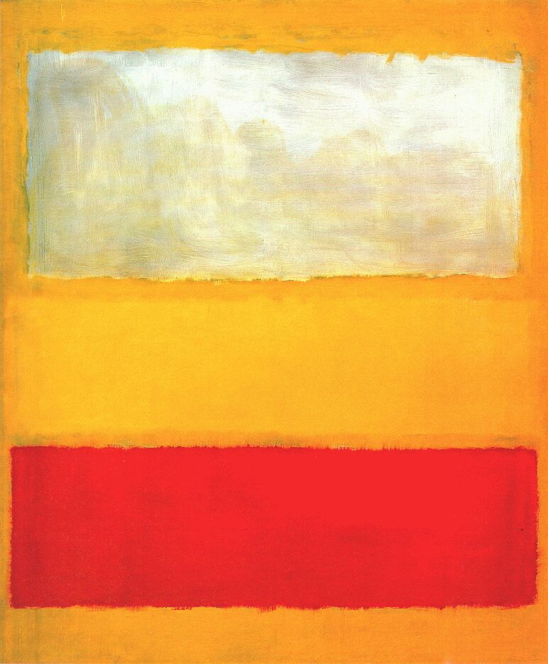 Rothko Mark.  No. 13. White and red on a yellow