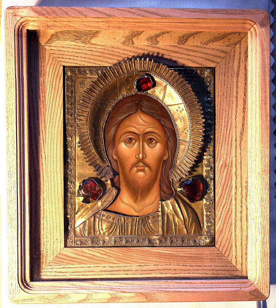 Moscow Icon Painting Workshop. The Savior, the Almighty in oklad 19th century