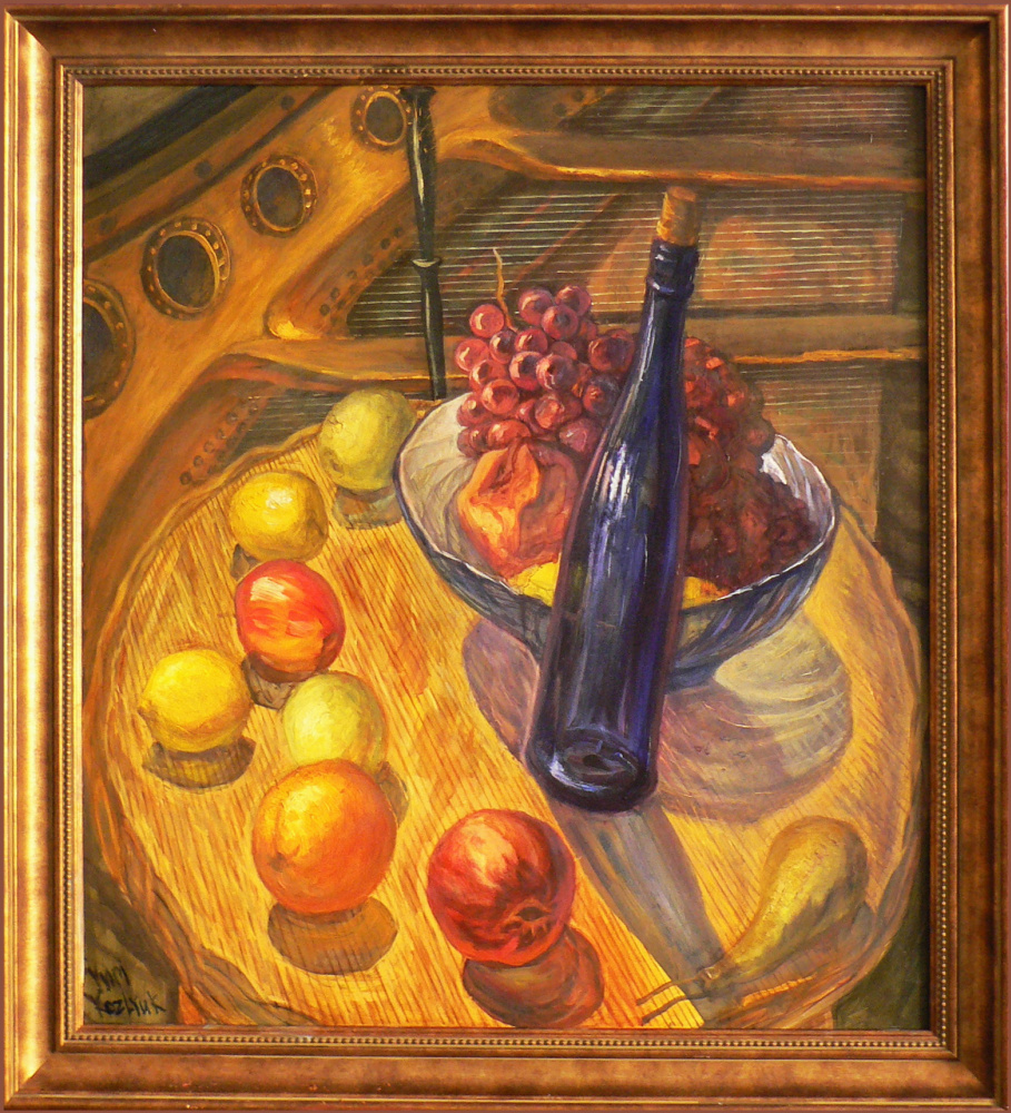 尤里 弗拉基米罗维奇 科兹柳克. 静物与水果和蓝瓶