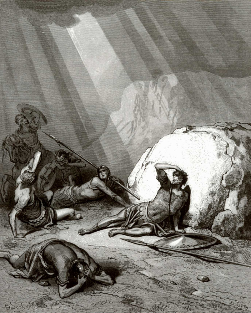 Paul Gustave Dore. Bible Illustration: Saul on the Road to Damascus