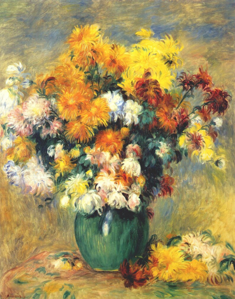 Pierre-Auguste Renoir. Bouquet of chrysanthemums