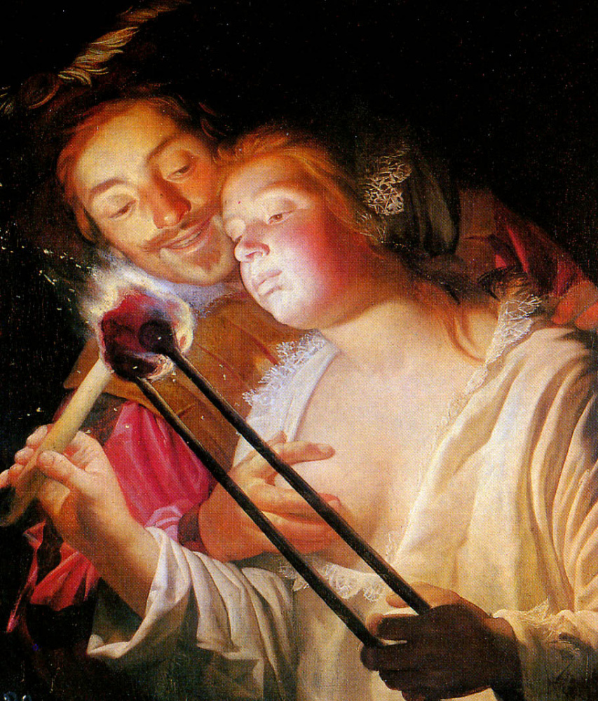 Gerrit van Honthorst. The soldier and the girl