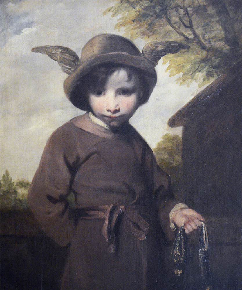 Joshua Reynolds. Mercury with a stolen wallet (Portrait of a young pickpocket in the image of Mercury)