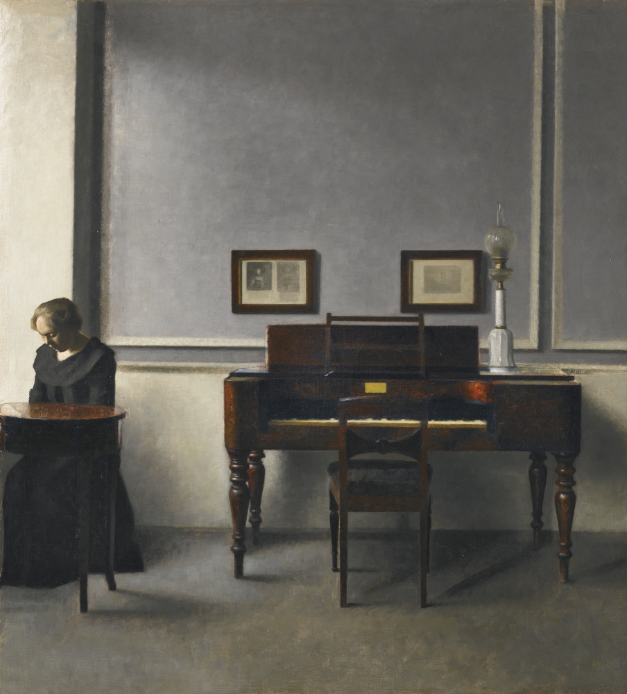 Vilhelm Hammershøi. Ida in the interior of the piano