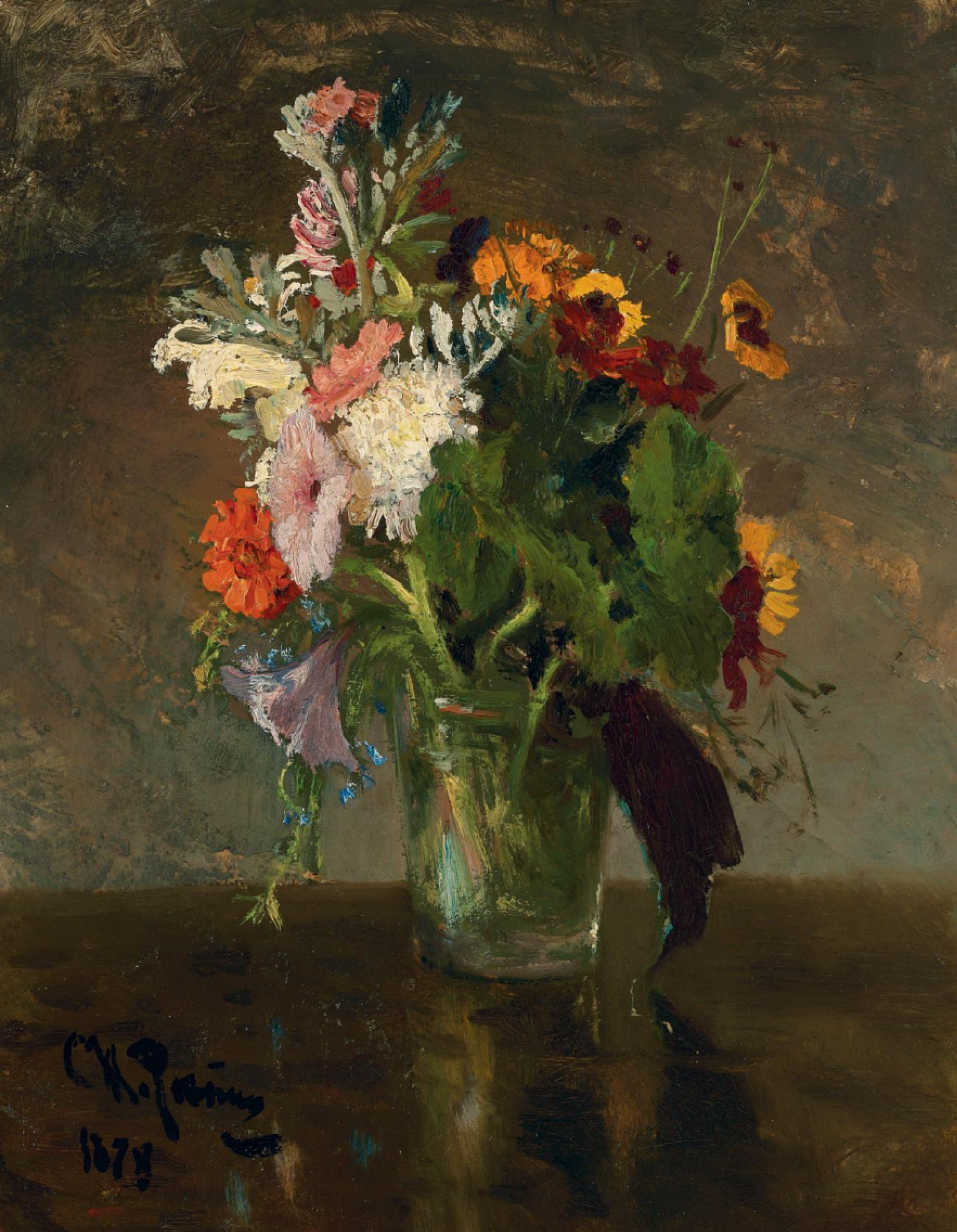 作者不詳　劉　油彩画 花束 Ilya Efimovich Repin 花束。私人收藏。, 1878：作品描述| Arthive