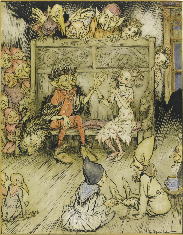 Arthur Rackham. 安徒生童话故事“魔法山”的插图