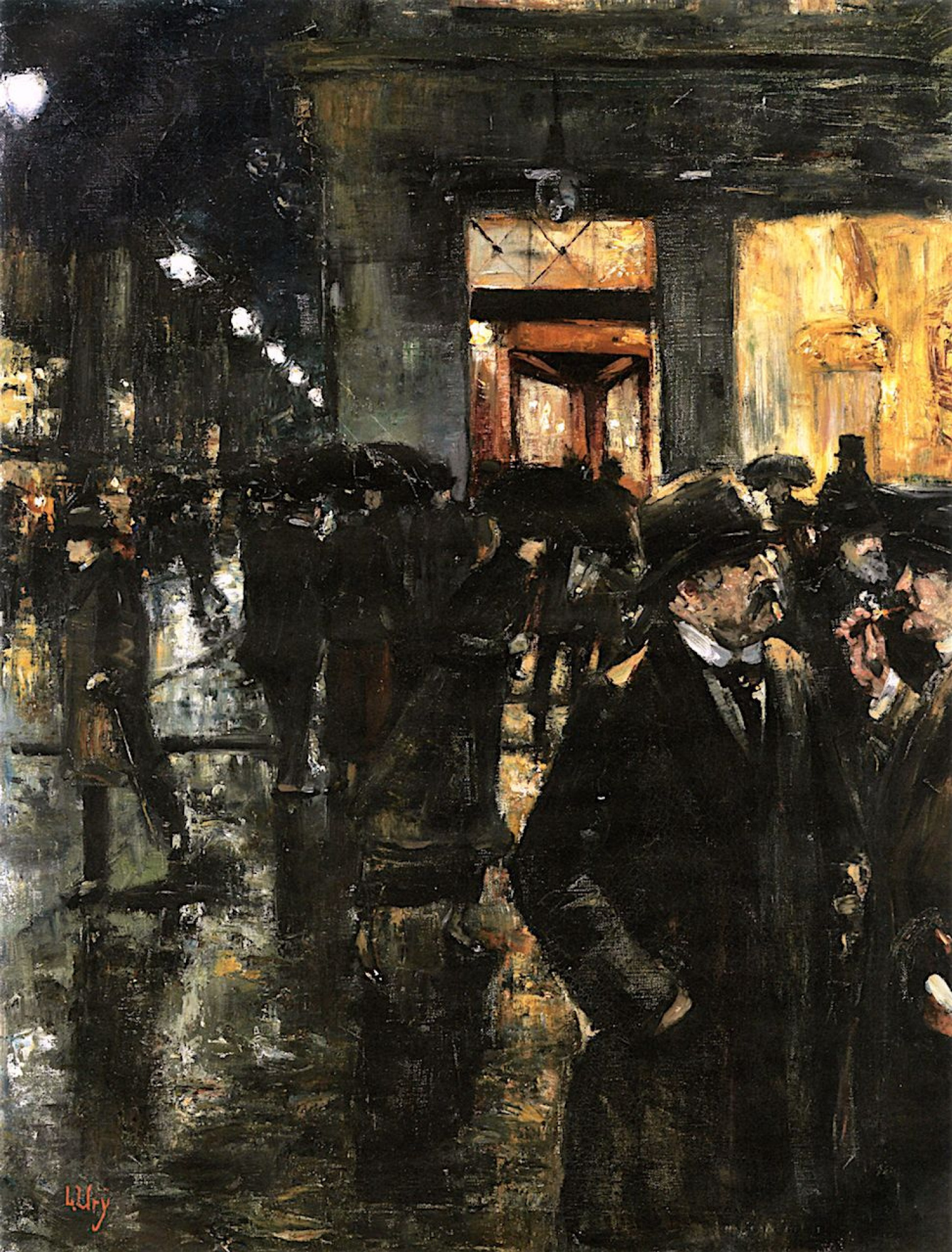 Night street scene, 1920, 61×81 cm by Lesser Ury: History