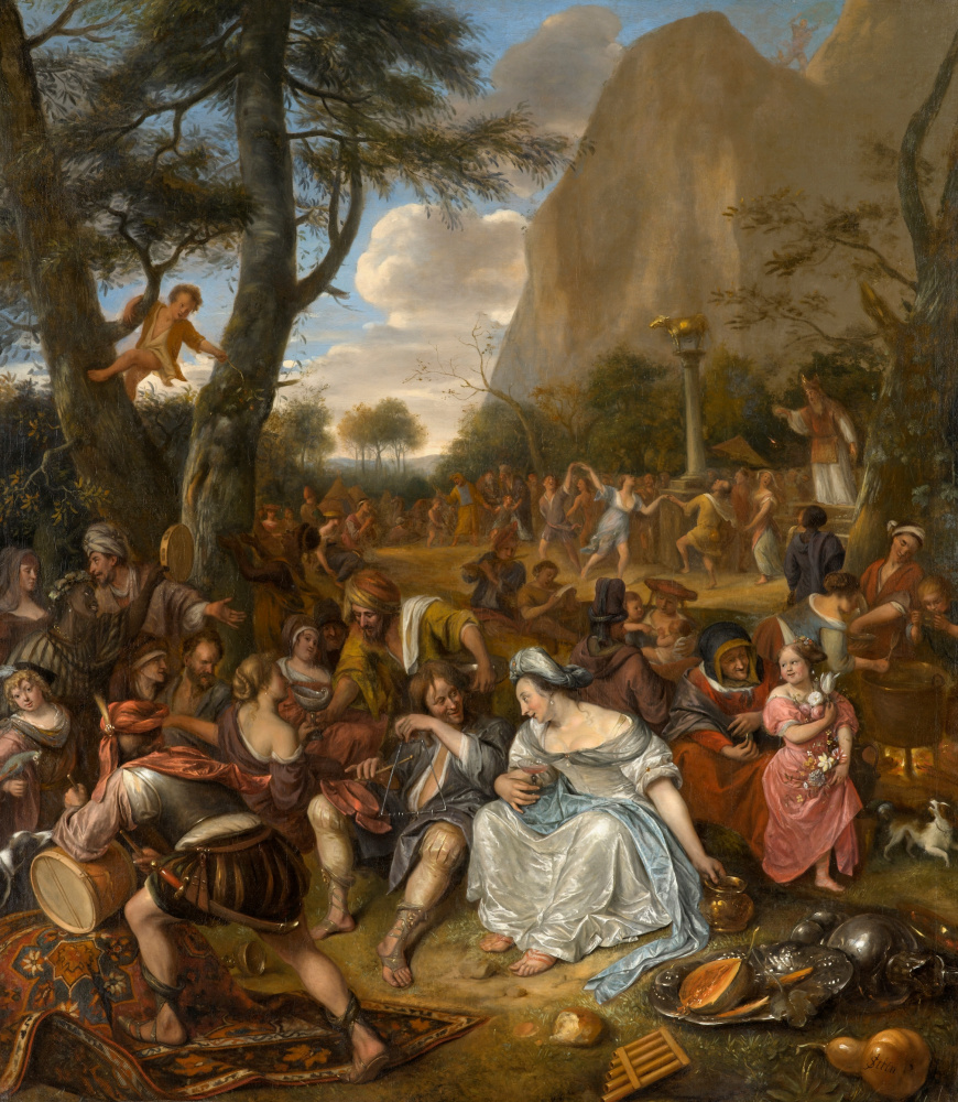 Jan Steen. Adoración del becerro de oro