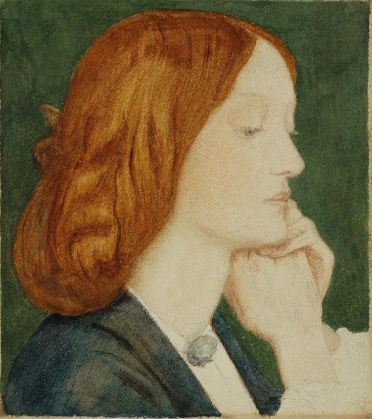 罗瑟蒂·但丁·加布里埃尔. Portrait of Elizabeth Siddal, in profile