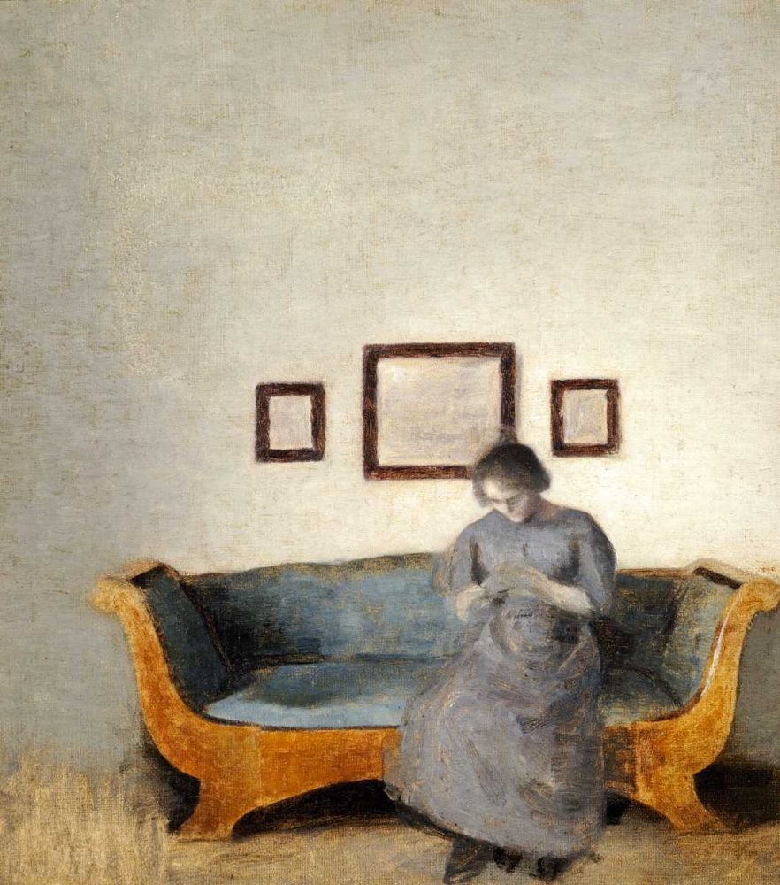 Vilhelm Hammershøi. Ida, sitting on the sofa