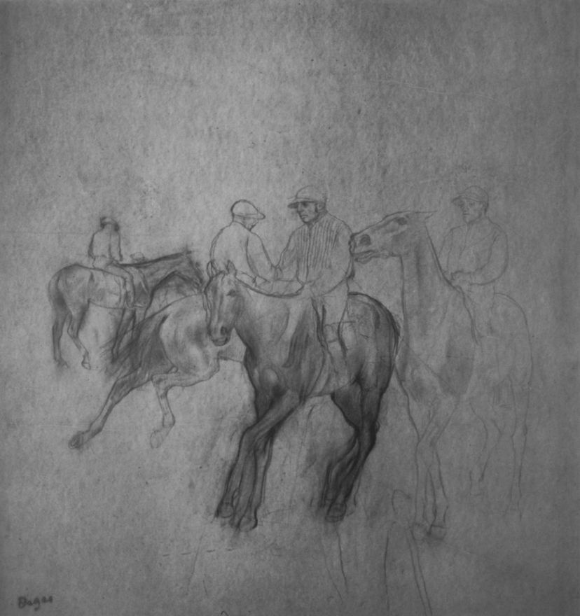 Edgar Degas. Four jockey before the start