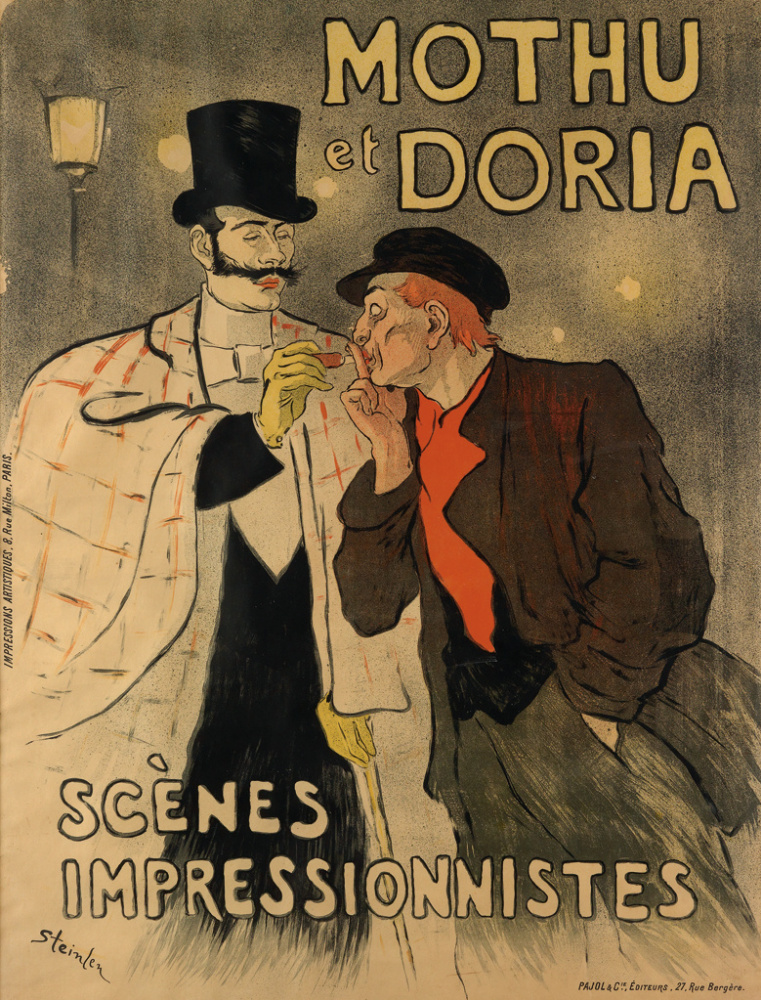 Theophile-Alexander Steinlen. "Motu and Doria". Poster exhibition of the Impressionists