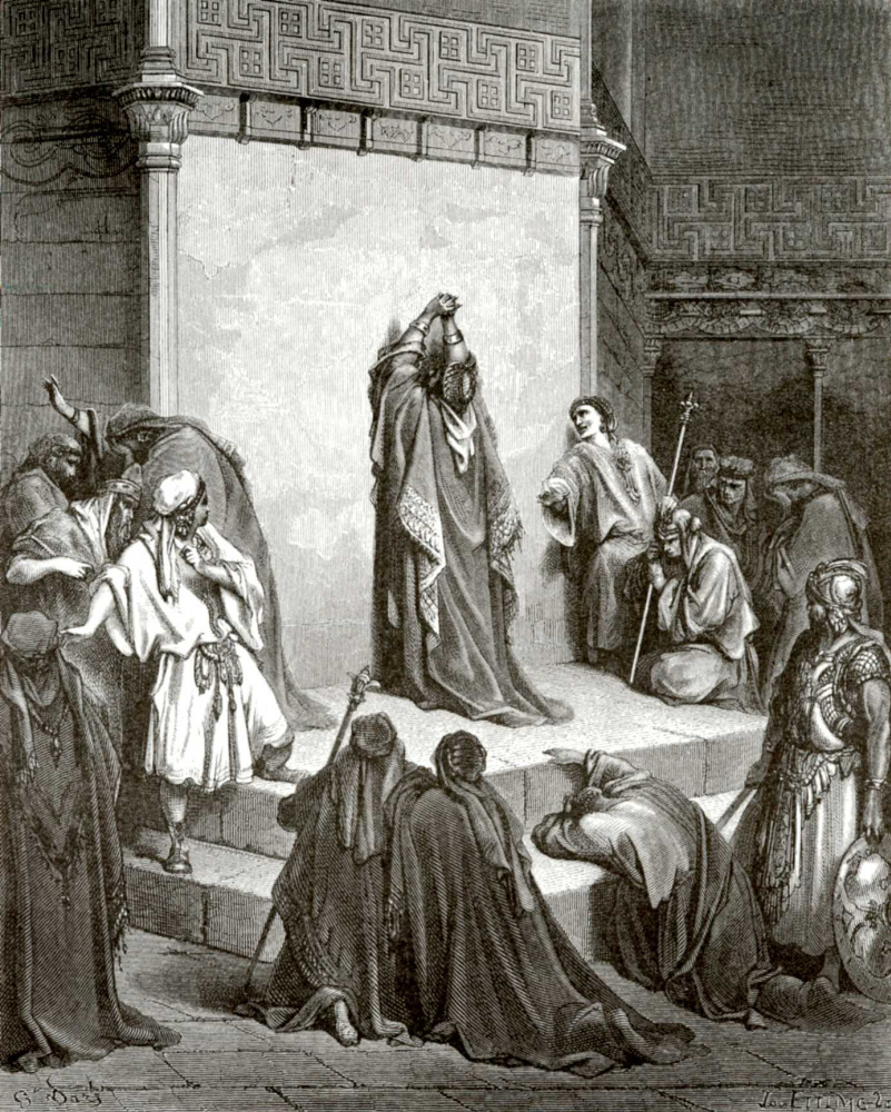 Paul Gustave Dore. Illustration to the Bible: David mourns the death of Absalom