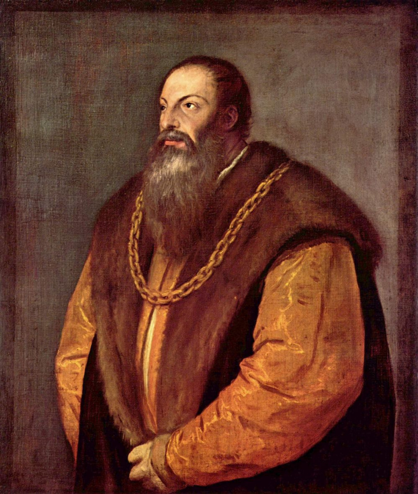 Titian Vecelli. Portrait Of Pietro Aretino