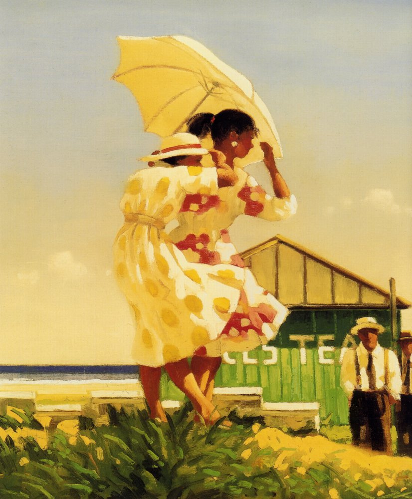 Jack Vettriano. A very dangerous beach