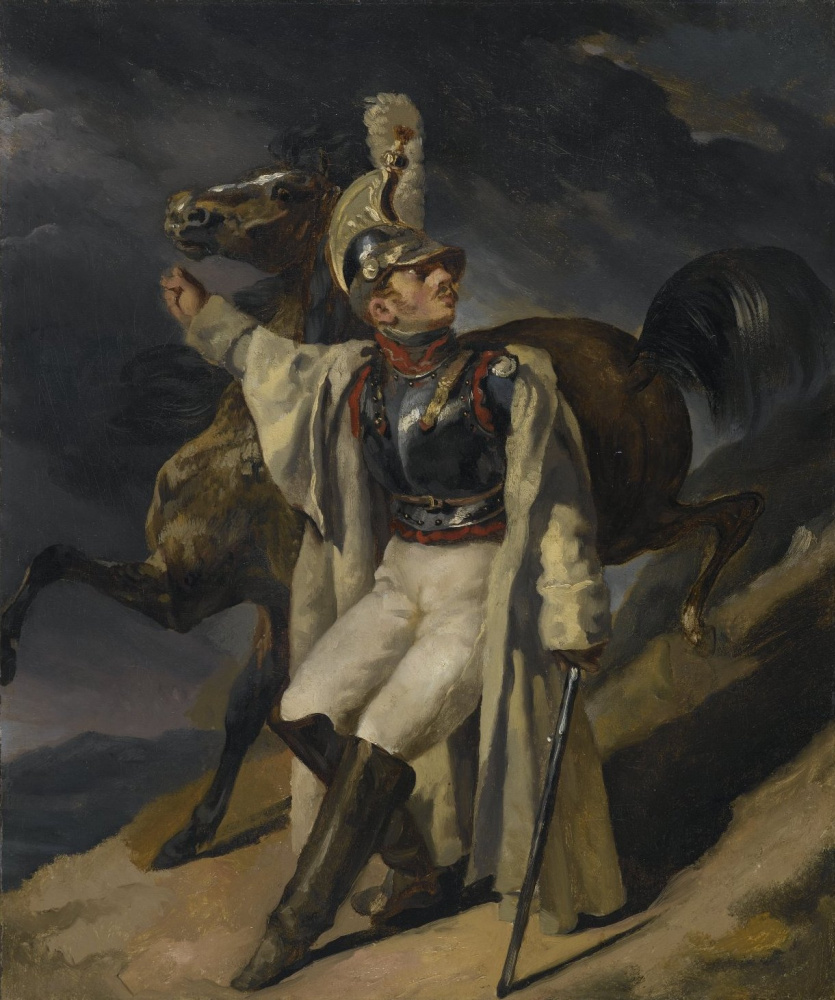 Théodore Géricault. Verwundeter Kürassier verlässt das Schlachtfeld. Skizze