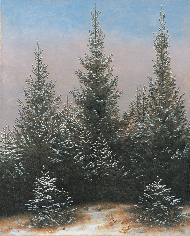 Caspar David Friedrich. Spruce thickets in the snow