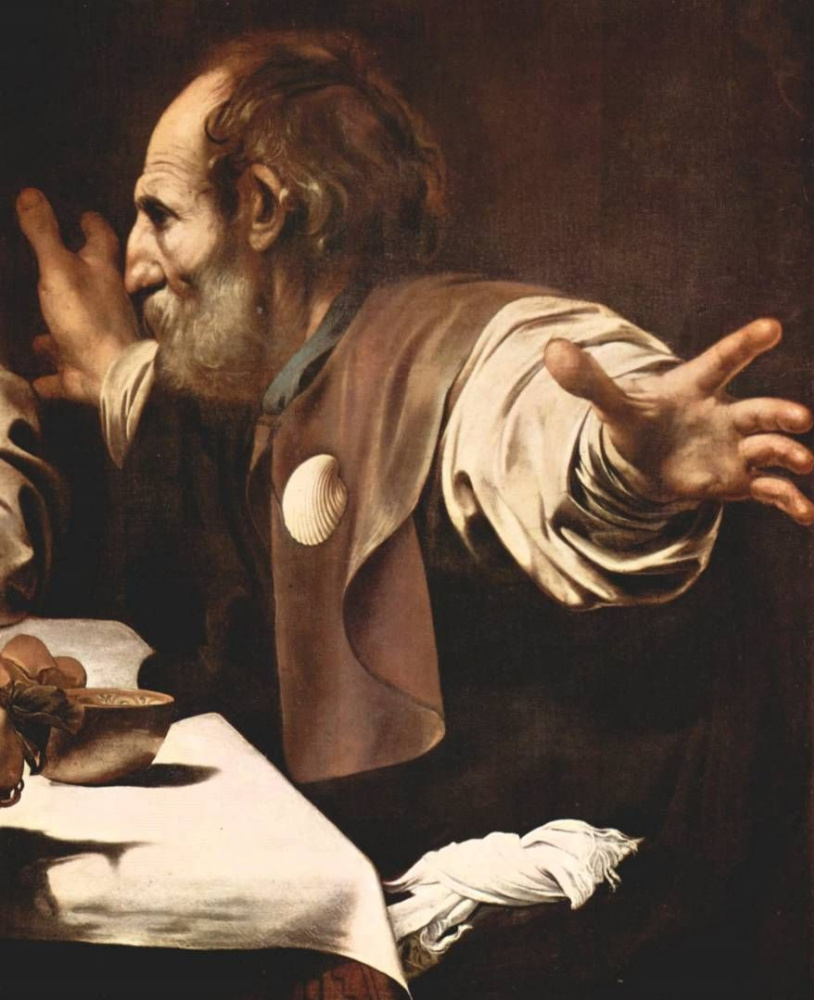 Michelangelo Merisi de Caravaggio. The supper at Emmaus. Fragment