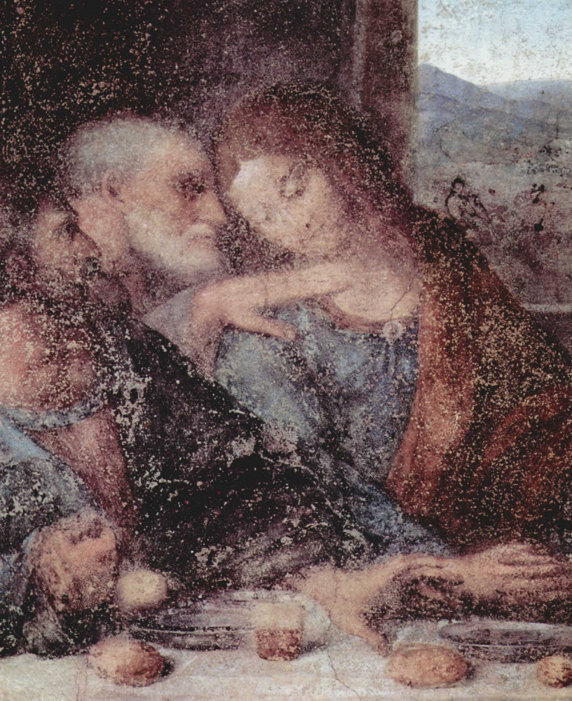 Leonardo da Vinci. The last supper. Fragment