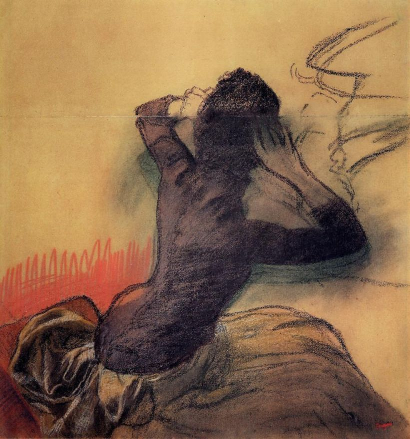 Edgar Degas. Seated woman combing hair