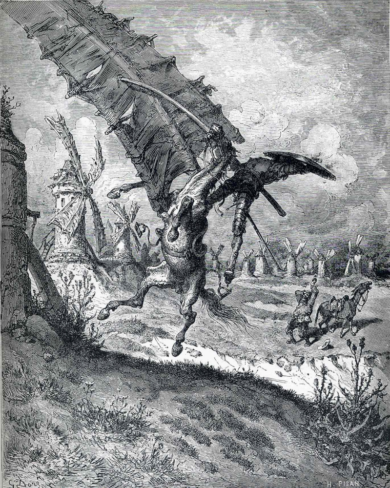 Paul Gustave Dore. Windmill Adventure