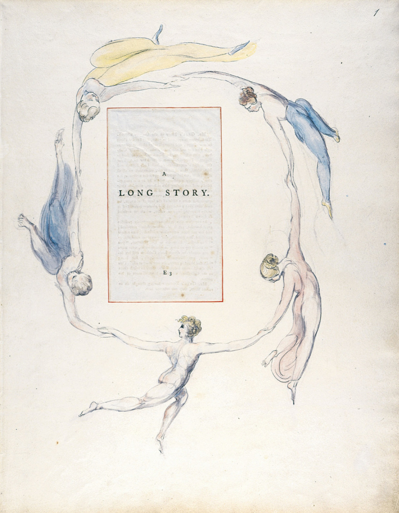 William Blake. Illustrations to the poems. Long story. Title page