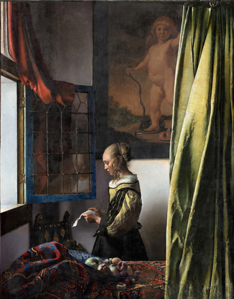 Jan Vermeer. Una chica con una carta en la ventana abierta.