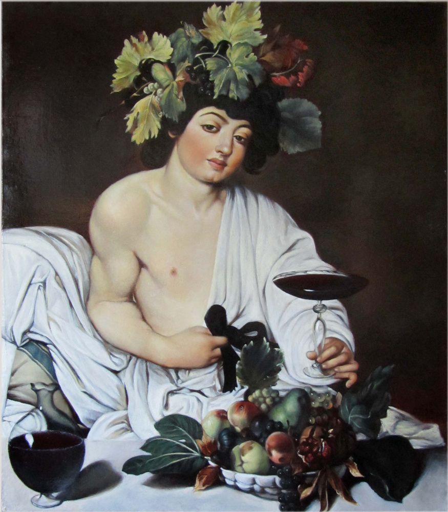 Elena Alexandrovna Belova-Romanova. Bacchus. A copy of Caravaggio (Michelangelo Merisi)