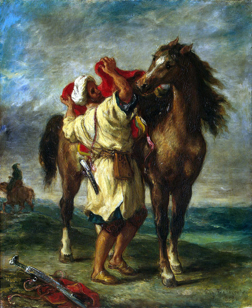 Eugene Delacroix. Moroccan, seglawi horse