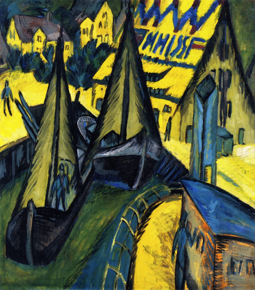 Ernst Ludwig Kirchner. The harbour on the island of Fehmarn