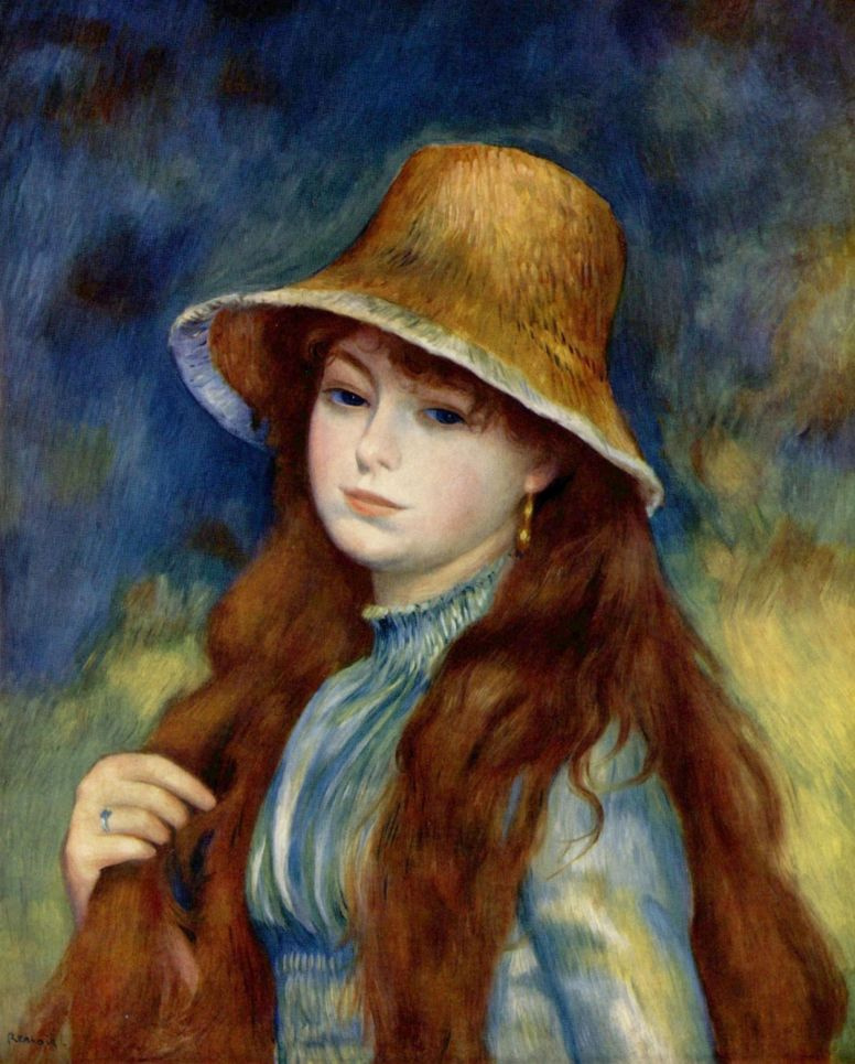 Pierre-Auguste Renoir. Girl in straw hat