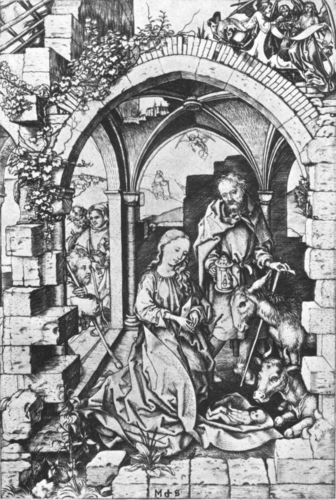 Martin Schongauer. The adoration of the Magi