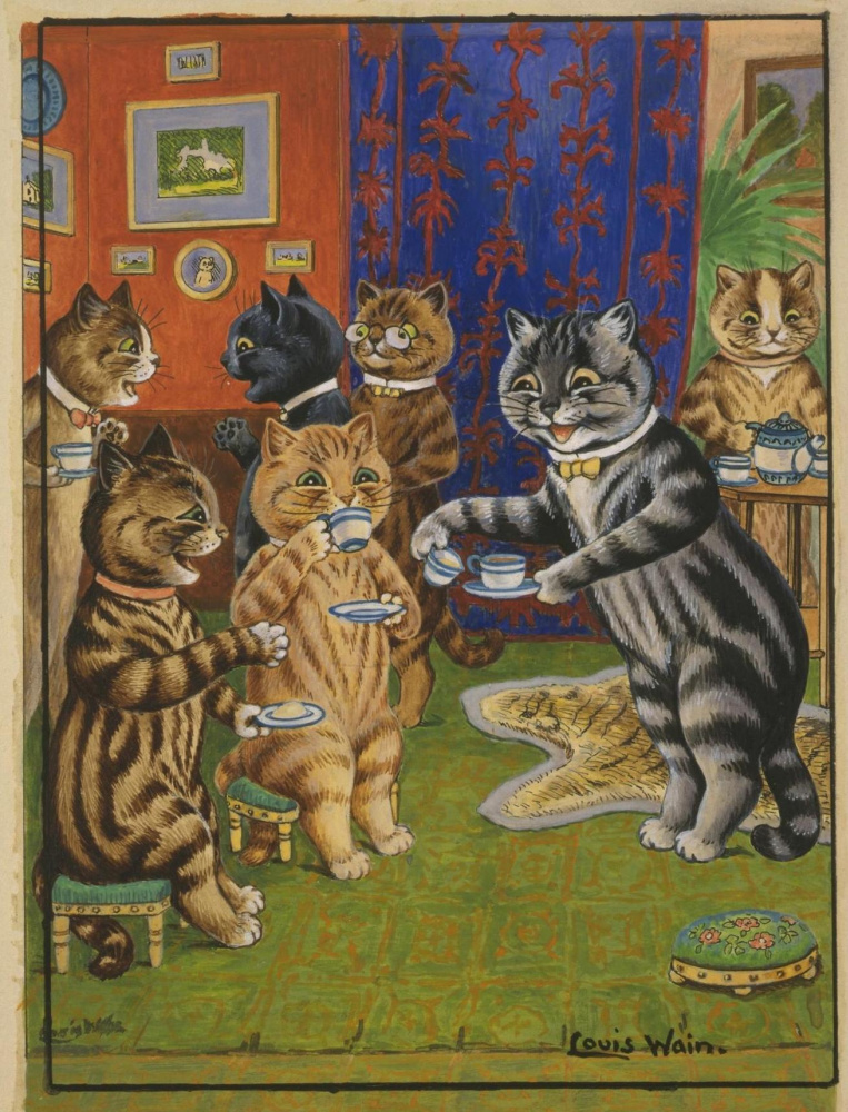 Louis Wain. Afternoon at home