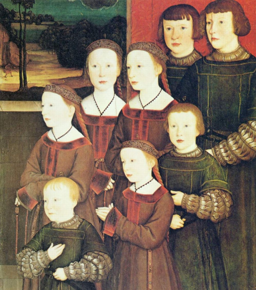 Bernard Strigel. Eight children of Konrad Rehlinger. Conrad Rehlinger with children, a fragment of