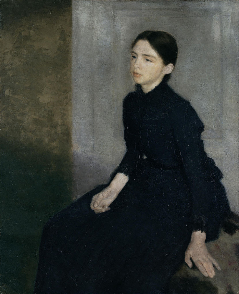 Vilhelm Hammershøi. Portrait of a girl (Anna, artist's sister)