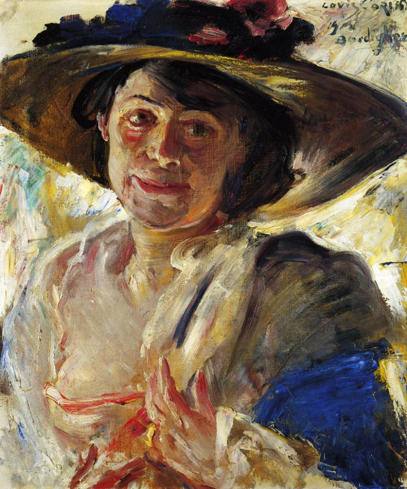 Lovis Corinth. The lady in the pink hat. Portrait Of Charlotte Berend-Corinth