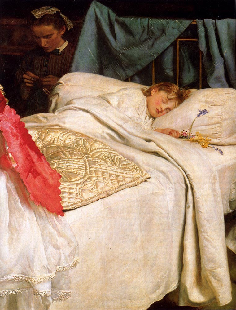 John Everett Millais. Sleeping girl and the governess