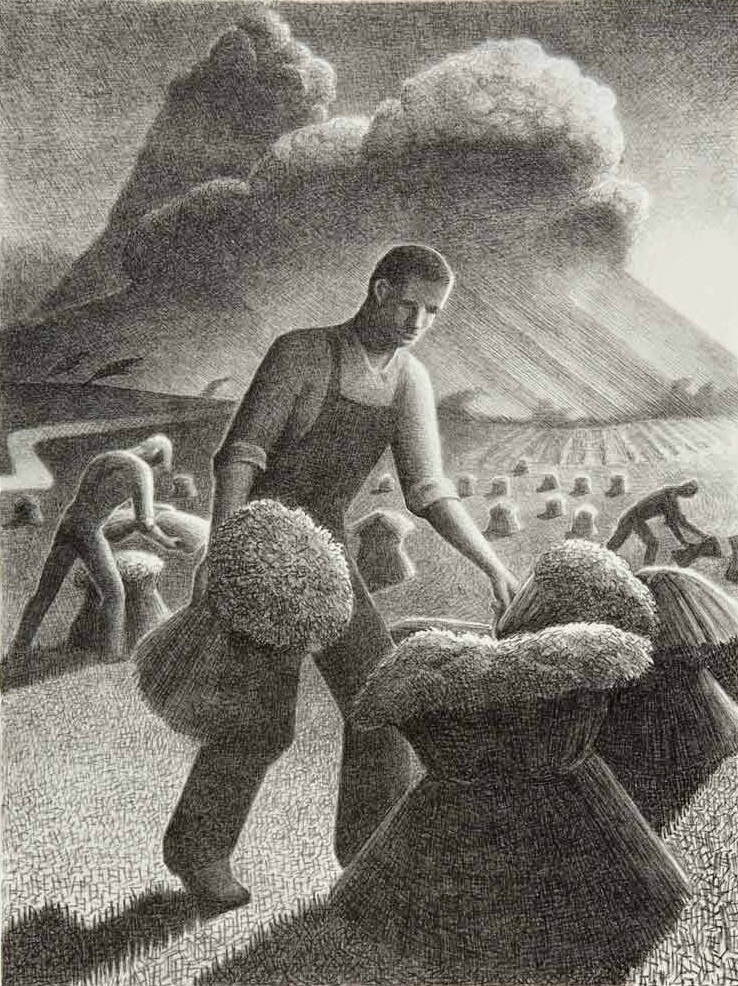 Grant Wood. A storm is coming