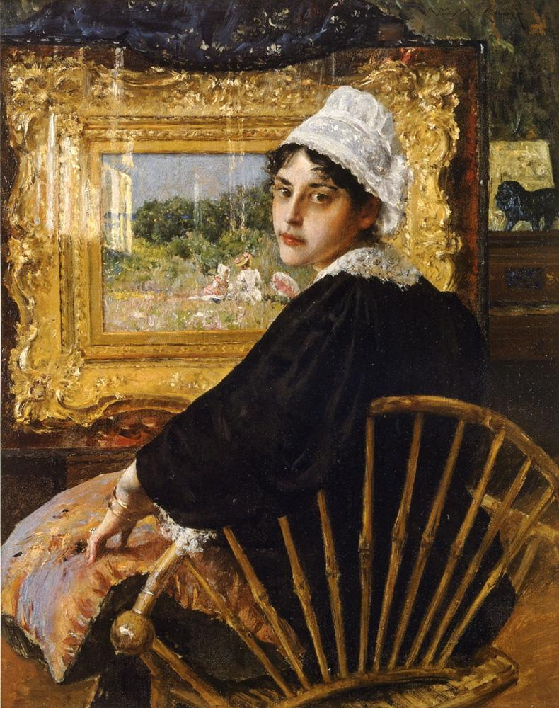 William Merritt Chase. In the Studio. Portrait of the artist's wife