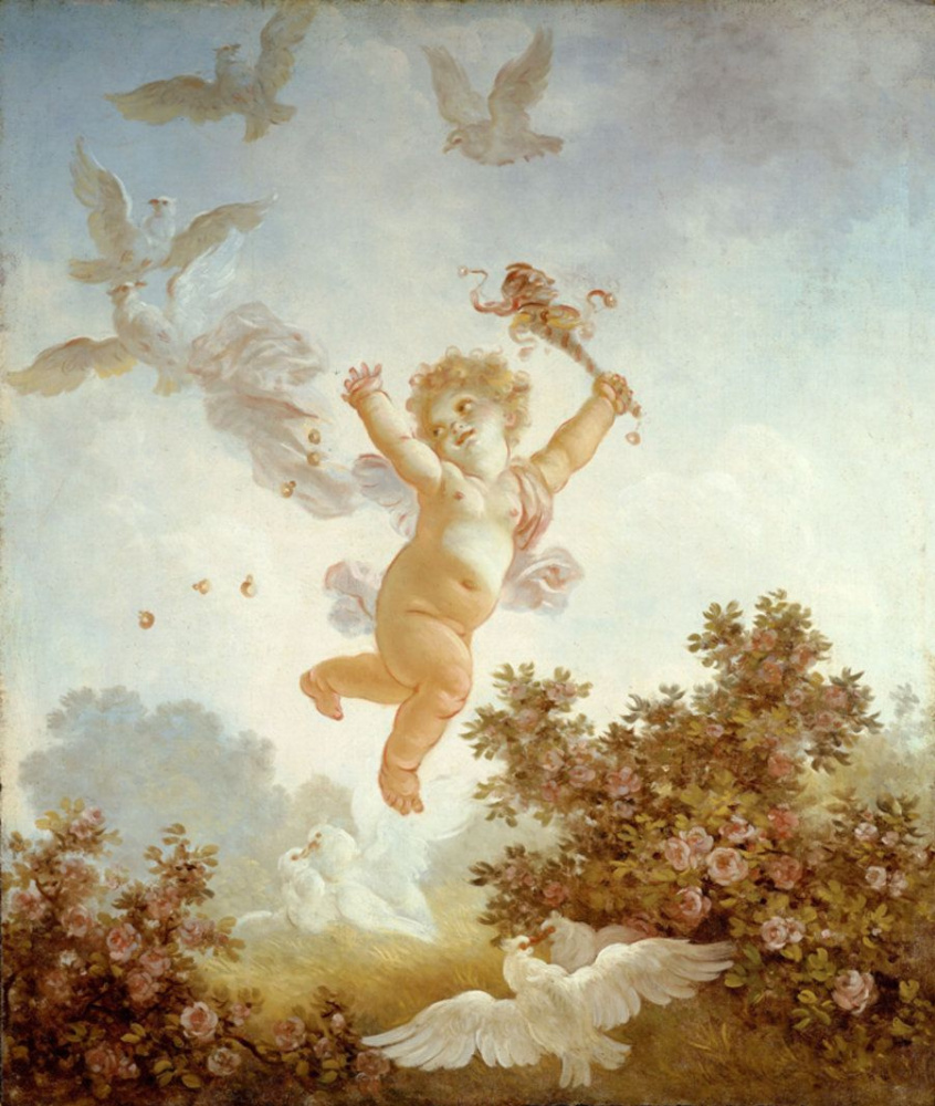 Jean-Honore Fragonard. Love is hilarious. From series of paintings "Love adventure"