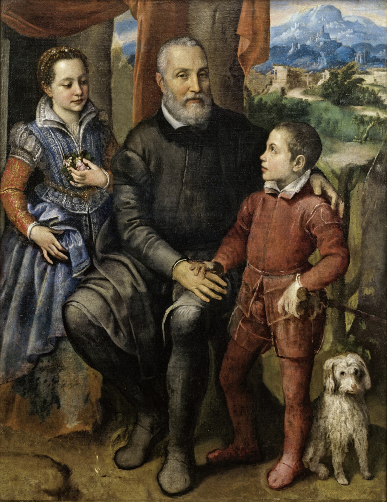 Portrait of the family of the artist: Father Amilcar, sister Minerva and brother Asdrubal