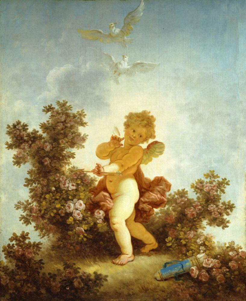Jean-Honore Fragonard. Love the guardian. From series of paintings "Love adventure"