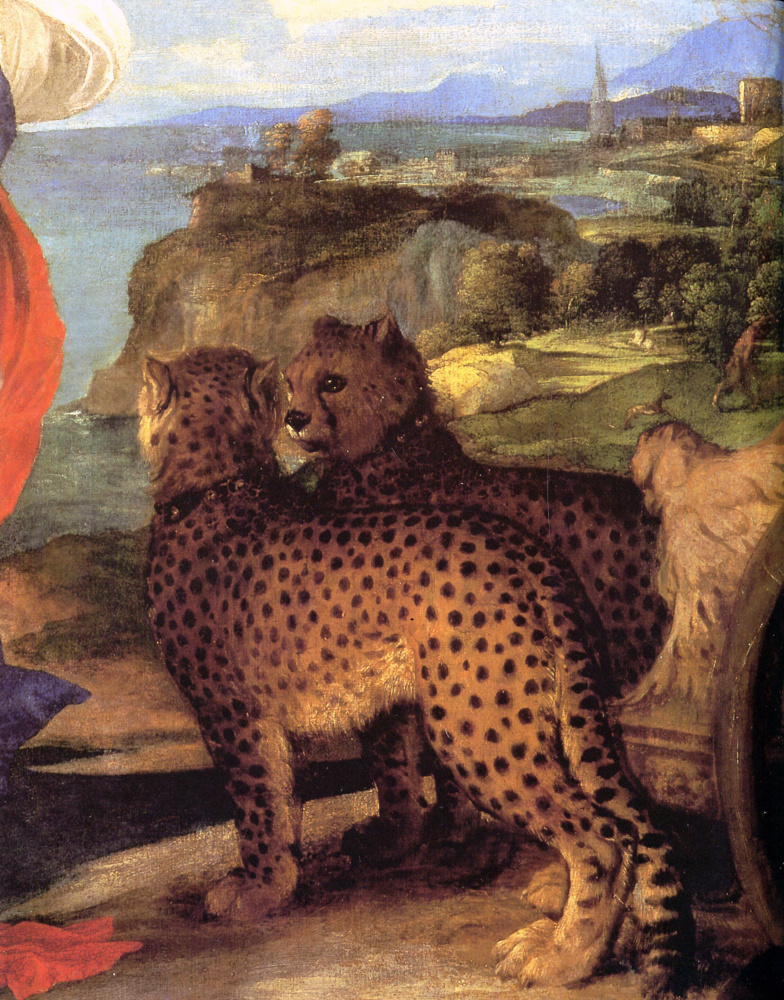 Titian Vecelli. Bacchus and Ariadne. Fragment 1. A wagon pulled by cheetahs