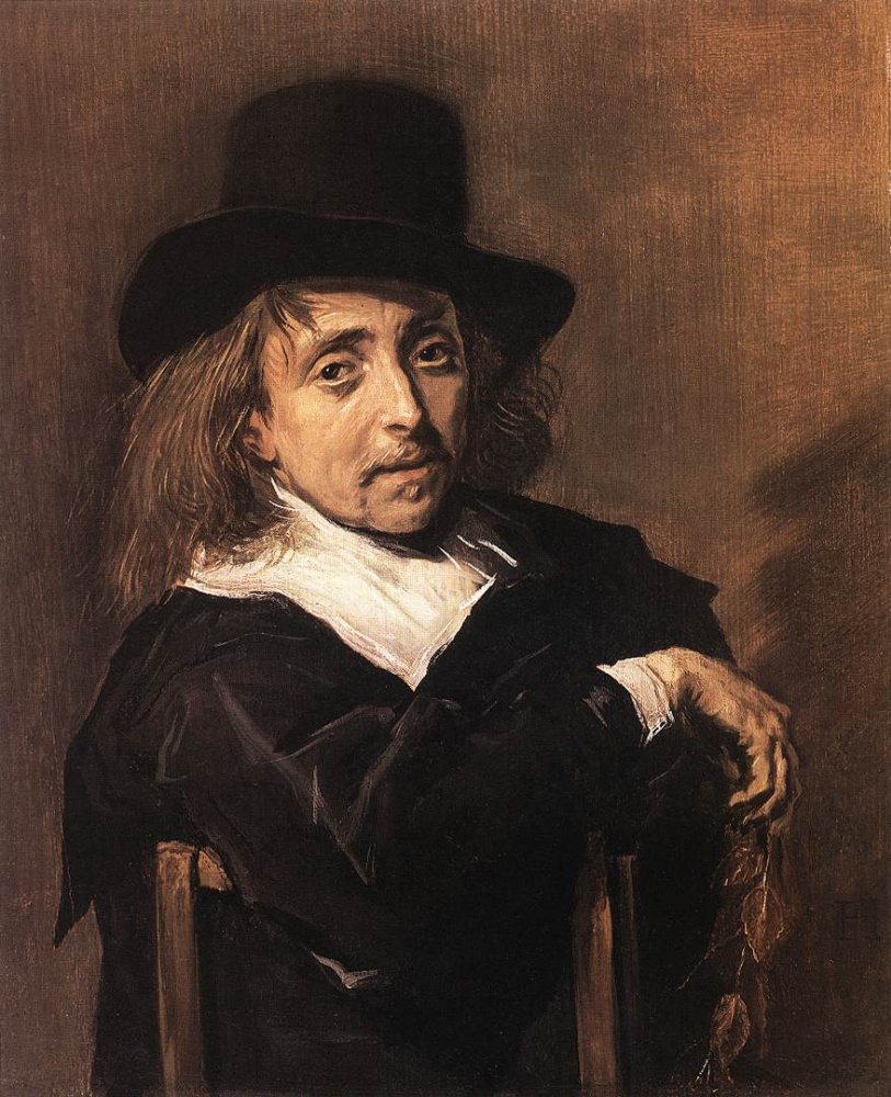 Frans Hals. Portrait of a seated man with a branch in hand