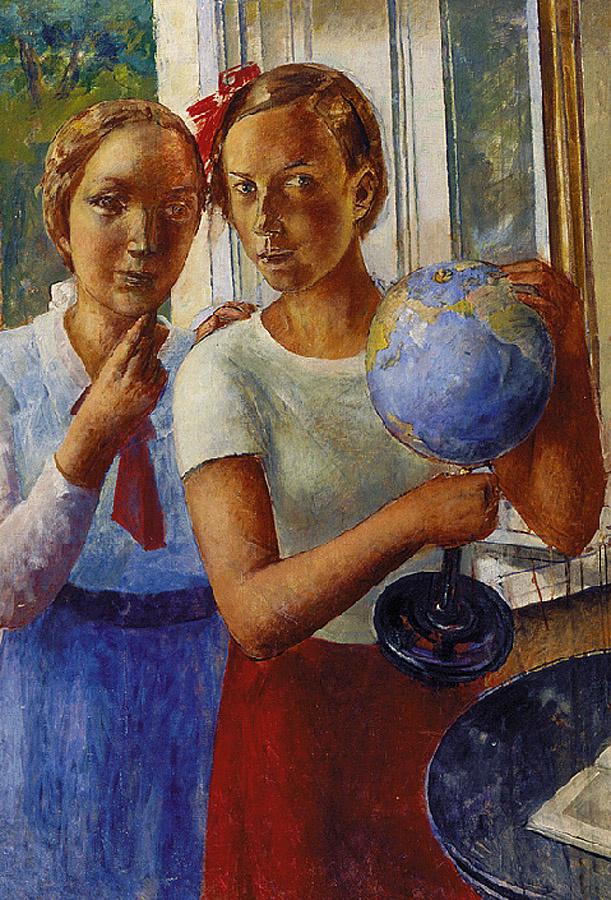 Kuzma Sergeevich Petrov-Vodkin. Portrait of the daughter with globe