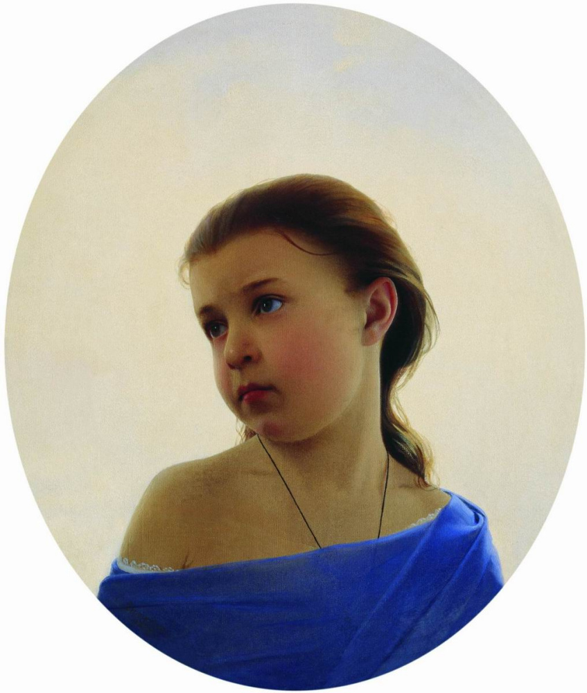 Sergey Konstantinovich Zaryanka. A girl in a blue dress. Portrait of Natalia Sergeevna Zaryanko, the artist’s daughter