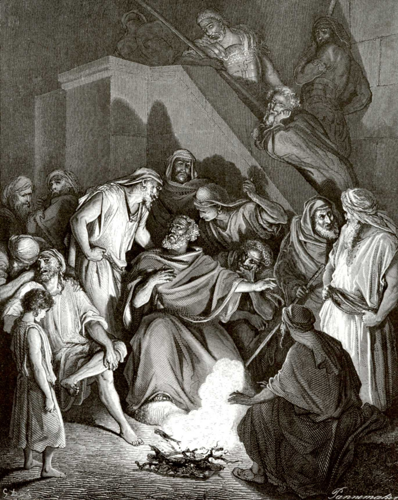 Paul Gustave Dore. Illustration to the Bible: Peter's denial