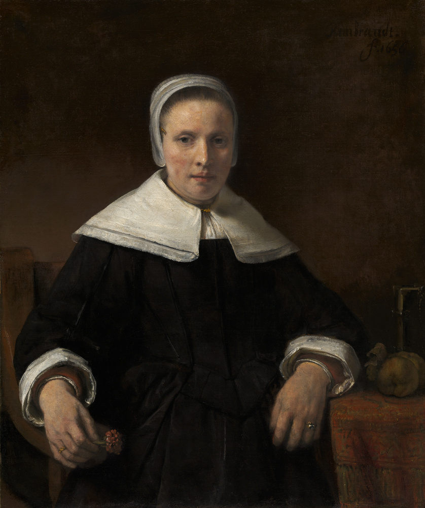 Rembrandt Harmenszoon van Rijn. Frau mit Nelken