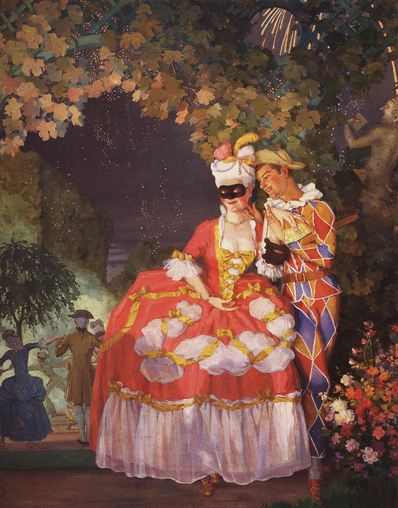 Konstantin Somov. Harlequin and the lady